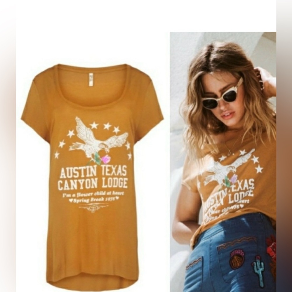 SPELL Vintage Austin Texas Canyon Lodge Flower Child at Heart TEE size XL